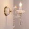 White Wall Lights with White Crystal and Pending Octagons, 1960s, Set of 2 4