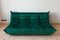 Bottle Green Velvet Togo Corner Chair, 2-, 3-Seat Sofa by Michel Ducaroy for Ligne Roset, Set of 3 2