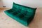 Bottle Green Velvet Togo Corner Chair, 2-, 3-Seat Sofa by Michel Ducaroy for Ligne Roset, Set of 3, Image 1