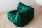 Bottle Green Velvet Togo Corner Chair, 2-, 3-Seat Sofa by Michel Ducaroy for Ligne Roset, Set of 3 4