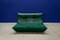 Bottle Green Velvet Togo Pouf and 2-Seat Sofa by Michel Ducaroy for Ligne Roset, Set of 2 4