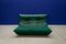 Pouf Togo in velluto verde bottiglia e divano a due posti di Michel Ducaroy per Ligne Roset, set di 2, Immagine 4