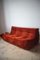 Amber Corduroy Togo Lounge Chair, Pouf and 3-Seat Sofa by Michel Ducaroy for Ligne Roset, Set of 3 6