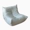 White Leather Togo Lounge Chair, Pouf and 3-Seat Sofa by Michel Ducaroy for Ligne Roset, Set of 3 3