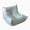 White Leather Togo Lounge Chair, Pouf and 3-Seat Sofa by Michel Ducaroy for Ligne Roset, Set of 3, Image 3