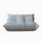 White Leather Togo Pouf and 2-Seat Sofa by Michel Ducaroy for Ligne Roset, Set of 2 1