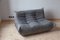 Grey Microfiber Togo Lounge Chair, Corner Chair and 2-Seat Sofa by Michel Ducaroy for Ligne Roset, Set of 3, Image 1