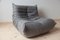 Grey Microfiber Togo Lounge Chair, Corner Chair and 2-Seat Sofa by Michel Ducaroy for Ligne Roset, Set of 3 4