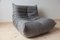 Grey Microfiber Togo Lounge Chair, Corner Chair and 2-Seat Sofa by Michel Ducaroy for Ligne Roset, Set of 3, Image 4