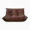 Dark Brown Leather Togo 2- and 3-Seat Sofa by Michel Ducaroy for Ligne Roset, Set of 2 2