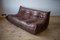 Dark Brown Leather Togo 2- and 3-Seat Sofa by Michel Ducaroy for Ligne Roset, Set of 2 3