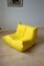 Fauteuil, Chaise d'Angle et Canapé 2 Places Togo en Microfibre Jaune par Michel Ducaroy pour Ligne Roset, Set de 3 1