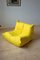 Yellow Microfiber Togo Lounge Chair, Corner Chair and 2-Seat Sofa by Michel Ducaroy for Ligne Roset, Set of 3, Image 1