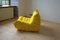 Yellow Microfiber Togo Lounge Chair, Corner Chair and 2-Seat Sofa by Michel Ducaroy for Ligne Roset, Set of 3 3