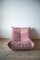 Pink Pearl Velvet Togo Lounge Chair, Corner Chair and 2-Seat Sofa by Michel Ducaroy for Ligne Roset, Set of 3, Image 6