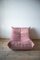 Sillón Togo de terciopelo rosa perla, sillón esquinero y sofá de dos plazas de Michel Ducaroy para Ligne Roset. Juego de 3, Imagen 6