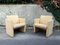 Cubic Armchairs with Patterned Fabric, France, Set of 2 1