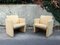 Cubic Armchairs with Patterned Fabric, France, Set of 2, Image 1