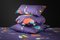 Quadratisches Purple Pod Kissen von Naomi Clark für Fort Makers 1