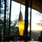 Lámpara colgante holandesa modernista pequeña de vidrio amarillo y metal, años 2000, Imagen 2
