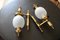 Art Deco Brass and Frosted Glass Sconces, 1960s, Set of 2, Image 17