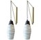 Mid-Century Czech Black & White Hand Painted Glass Wall Lights, Set of 2 1