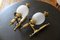 Art Deco Brass and Frosted Glass Sconces, 1960s, Set of 2 16