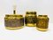 Vintage Rotary Ashtray, Cigarette Dispenser and Lighter with Brass Decoration by Erhard & Söhne, 1960s, Set of 3 1