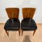 Czech H214 Chairs in Walnut & Faux Leather by J. Halabala, 1930s, Set of 2 13