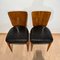 Set of Czech H214 Chairs in Walnut & Faux Leather by J. Halabala, 1930s 13