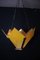 Lampada a sospensione Art Déco vintage in ottone a forma di corona con lastre in vetro smerigliato giallo, Immagine 5