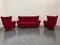 Red Velvet Armchairs and Sofa, 1950s, Set of 3 3