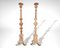 19th Century French Ecclesiastical Hand Carved Oak Floor Candlesticks, Set of 2, Image 1