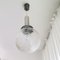 Mid-Century Chrome and Crackle Glass Ceiling Pendant 8