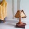 Lámpara de mesa portuguesa Mid-Century de paja y madera, años 60, Imagen 4