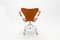 Mid-Century Cognac Leather 3217 Swivel Chair by Arne Jacobsen for Fritz Hansen 2