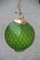 Green Murano Glass Ball Pendant Lamp from Venini, 1950s, Image 1