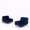 Blue Velvet Dubuffet Lounge Chairs by Rodolfo Dordoni for Minotti, 1990s, Set of 2 8