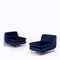 Blue Velvet Dubuffet Lounge Chairs by Rodolfo Dordoni for Minotti, 1990s, Set of 2, Image 8