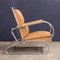 Verstellbarer Armlehnstuhl aus Stahlrohr & Leder, 1930er 10