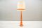 Große vintage Keramik Stehlampe in Orange, 1960er 2