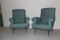 Mid-Century Italian Green Armchairs, Set of 2 1