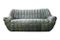 Mid-Century Patchwork Olive Green Leather Sofa from Laauser, Image 3