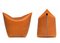 Mao Orange Leather Pouf By Viola Tonucci, Tonucci Collection, Image 2