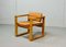 Cubic Pinewood & Leather Armchair by Ate van Apeldoorn for Houtwerk Hattem, 1970s 4