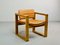 Cubic Pinewood & Leather Armchair by Ate van Apeldoorn for Houtwerk Hattem, 1970s 1