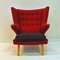 Fauteuil à Oreilles Rouge Scandinave, 1950s 3