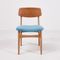 Vintage Teak Dining Chairs with Light Blue Upholstery, Set of 4 1