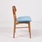 Vintage Teak Dining Chairs with Light Blue Upholstery, Set of 4 2