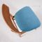 Vintage Teak Dining Chairs with Light Blue Upholstery, Set of 4, Image 6